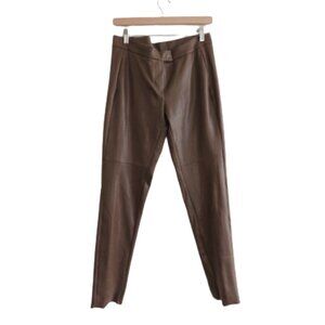 ANIA SCHIERHOLT Tan Brown Faux Leather Pants - Size US 32